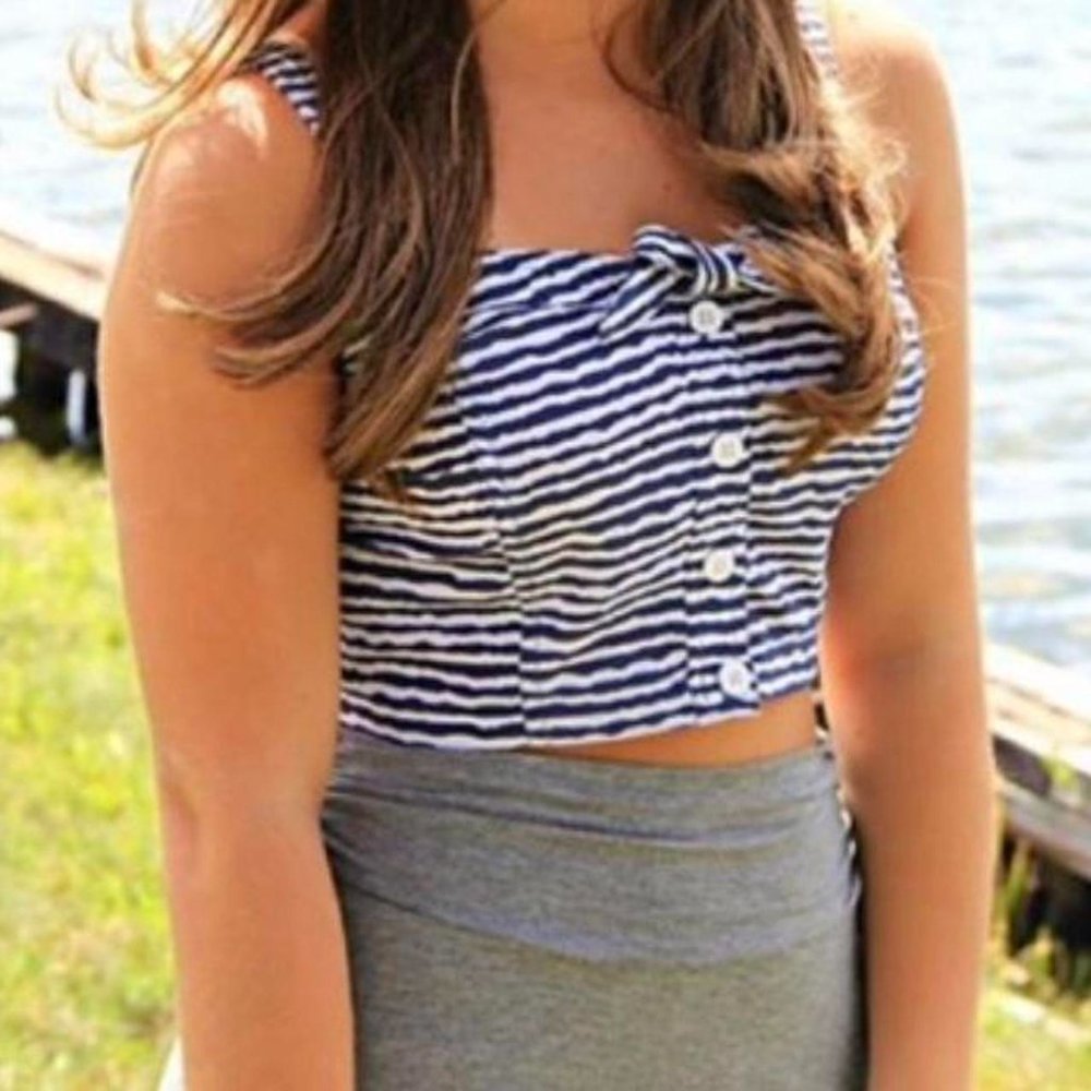 American Rag Cie Striped Crop Top